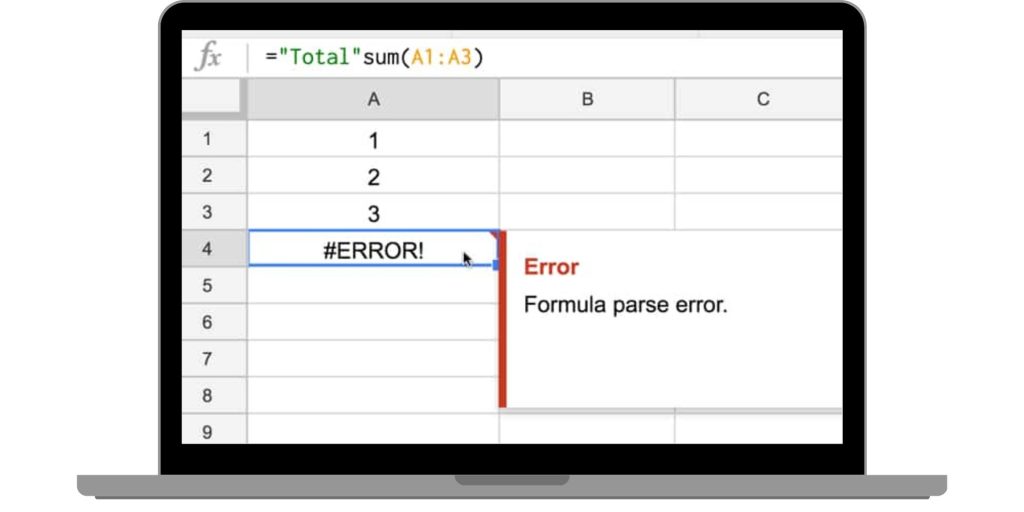 Common Causes of Formula Parse Error in Google Sheets