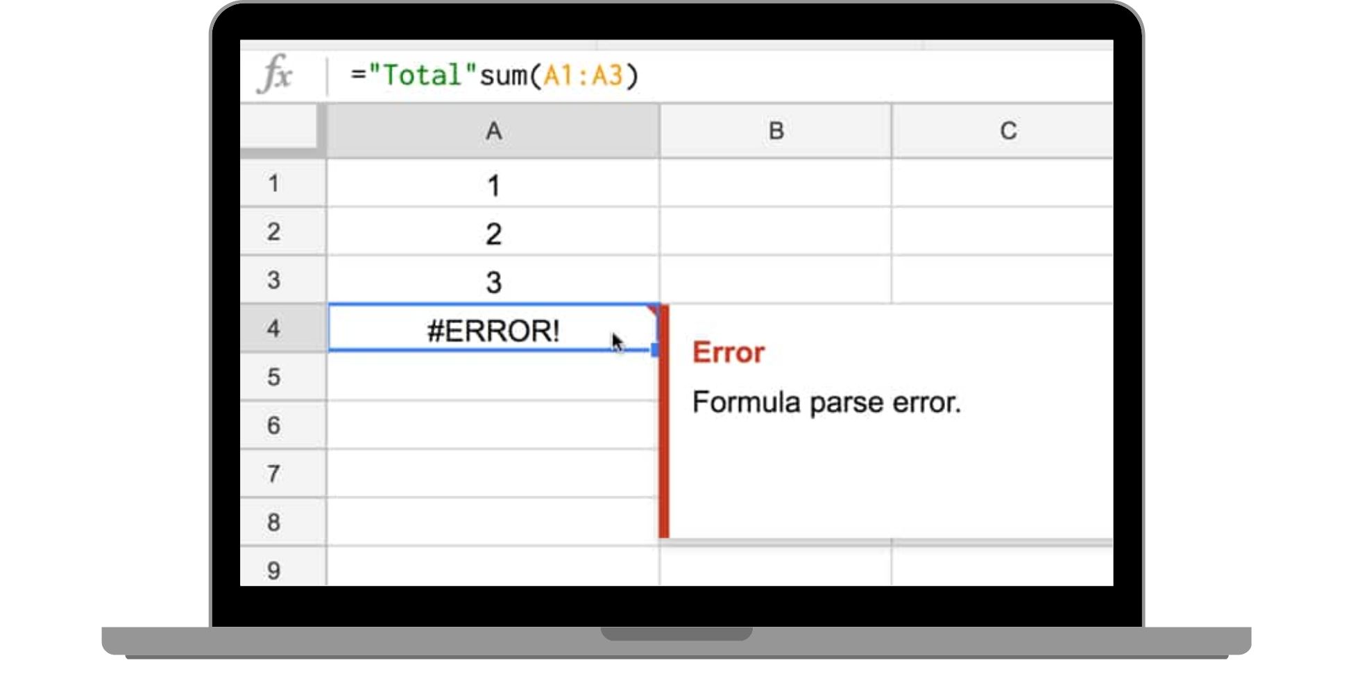 Common Causes of Formula Parse Error in Google Sheets
