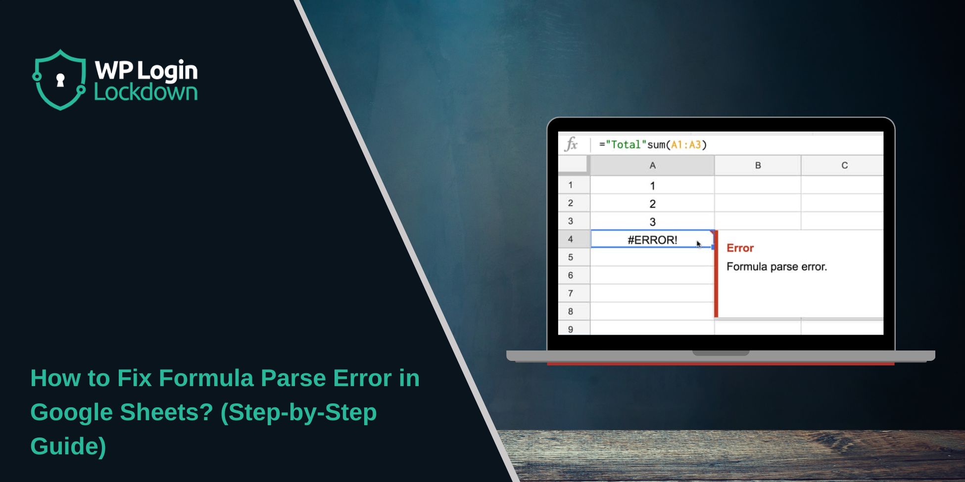 How to Fix Formula Parse Error in Google Sheets