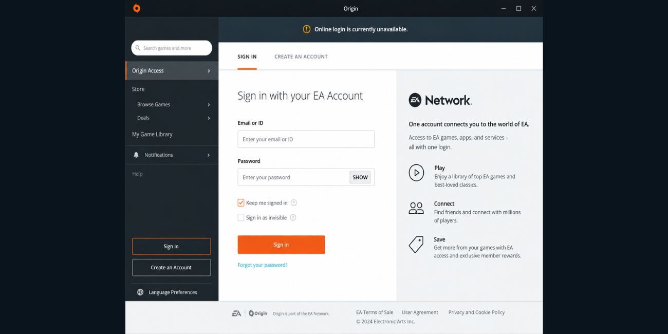 What Does Origin Online Login Is Currently Unavailable Mean